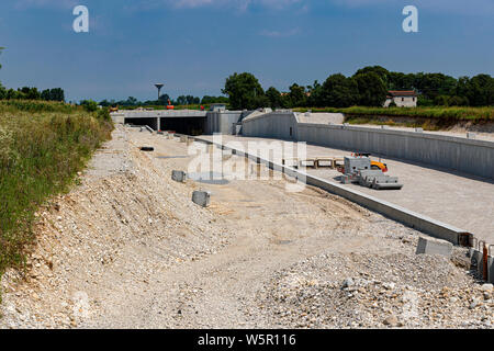 Italie Vénétie Pedemontana Veneta l'autoroute en construction Banque D'Images