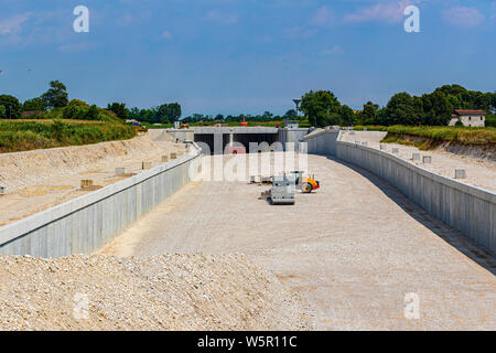 Italie Vénétie Pedemontana Veneta l'autoroute en construction Banque D'Images