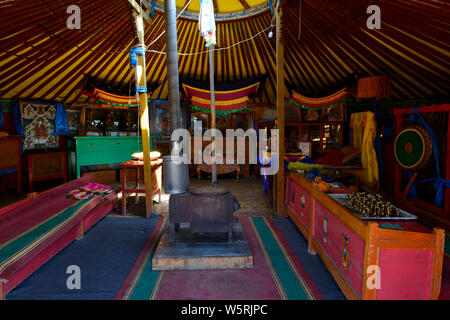 Ongi Monastery in Dundgovi Province, la Mongolie.intérieur du temple Banque D'Images