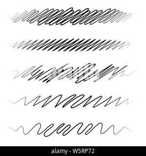 Squiggly heave / ligne ondulée stripe set de 5 Illustration de Vecteur