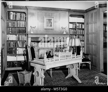 Bureau utilisé par le président Truman lors de la Conférence de Potsdam en Allemagne, qui jouxte la salle de conférence principale au Cecilienhof. Banque D'Images