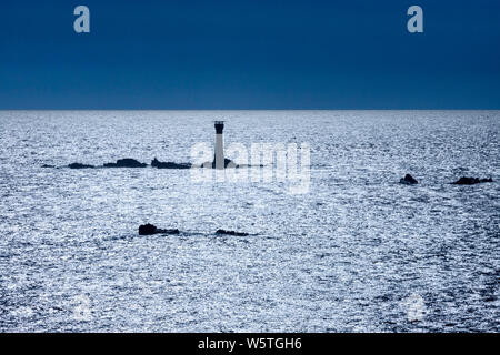 Les Phare Hanois vu de l'Pleinmont Pointe, Guernsey, Channel Islands UK Banque D'Images