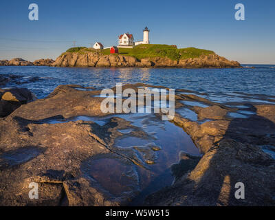 Phare de Nubble à York, Maine, USA Banque D'Images