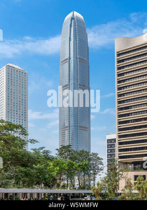 Deux International Finance Centre, comme de 2019, le deuxième plus haut immeuble de Hong Kong, Central, Hong Kong, Chine Banque D'Images