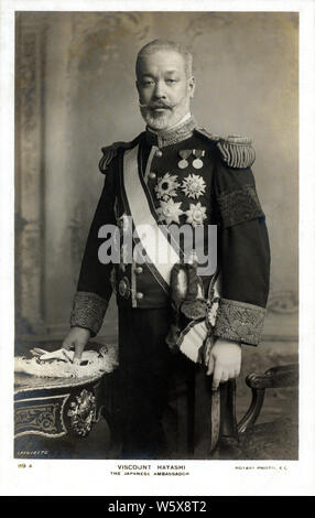 [ 1900 - Japon ] Comptage Tadasu Hayashi - Count Tadasu Hayashi (林 董, 1850-1913) était un diplomate de carrière et ministre du cabinet dans la période Meiji au Japon. Hayashi a conclu des accords avec la France (l'accord franco-japonais de 1907) et la Russie (les accords russo-japonaise de 1907-1916). Il a servi comme ministre des Communications dans le deuxième cabinet Saionji et comme ministre des affaires étrangères intérimaire (1911-12). Il a été élevé au titre de comte (hakushaku) en 1907 (Meiji 40). 20e siècle vintage carte postale. Banque D'Images
