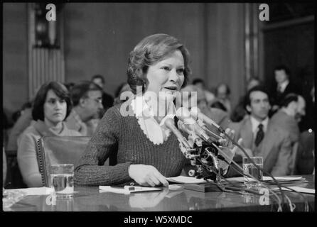 Rosalynn Carter témoigne devant le Sous-comité du Sénat Banque D'Images