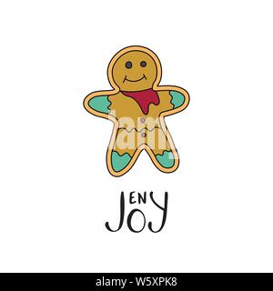 Profiter. Carte de Noël vecteur avec lettrage et illustration de l'hiver. Illustration de Vecteur