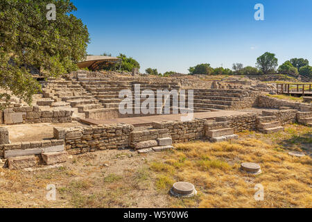 Les murs de la ville dans les Ruines de Troie à Canakkale, Turquie. Banque D'Images