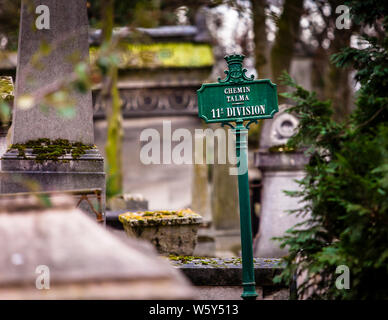 Chemin Talma, 11e Division du Cimetière Père Lachaise, Paris Banque D'Images