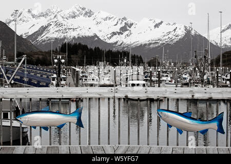 Petit Bateau, Port Valdez, Prince William Sound, Alaska, USA Banque D'Images