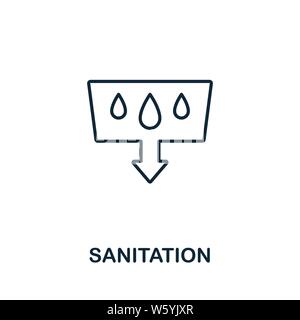 Icône de contour sanitaire. Style de ligne mince de la collection d'icônes de communauté. Pixel Perfect simple élément sanitaire icône pour la conception de sites Web, les applications, les logiciels Illustration de Vecteur