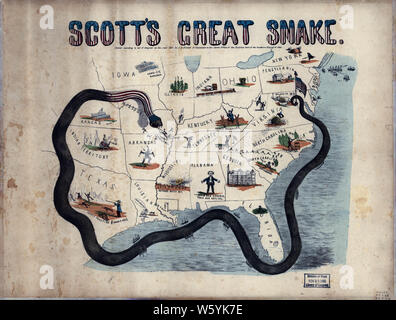 Cartes de la guerre civile 1559 Scott's grand serpent est entrée en fonction d'une loi du Congrès dans l'année 1861 reconstruire et réparer Banque D'Images