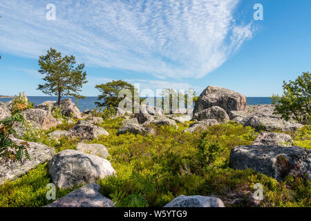 Belle vue mer sur le golfe de Botnie sur la presqu'Hornslandet au kuggoren Banque D'Images