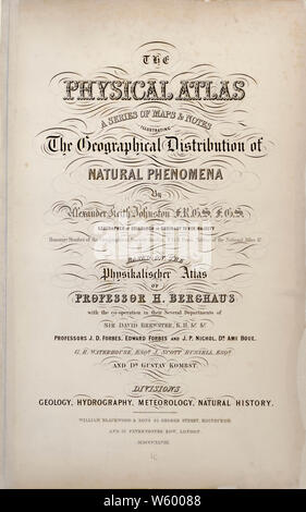 Cartes de la guerre civile 1791 L'atlas physique une série de cartes illustrant les notes de distribution géographique des phénomènes naturels reconstruire et réparer Banque D'Images