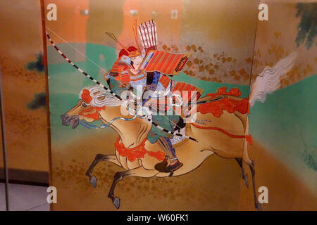 AMSTERDAM, Pays-Bas - 12 déc 2018 - Japonais guerriers à cheval, Tropen Museum, Amsterdam, Pays-Bas Banque D'Images