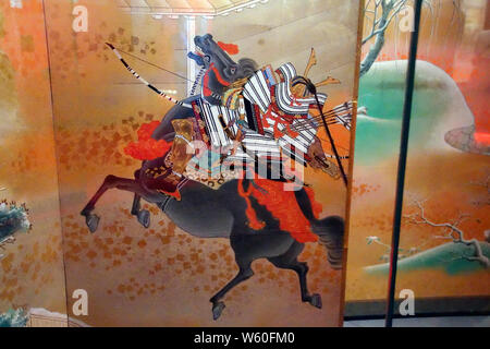 AMSTERDAM, Pays-Bas - 12 déc 2018 - Japonais guerriers à cheval, Tropen Museum, Amsterdam, Pays-Bas Banque D'Images