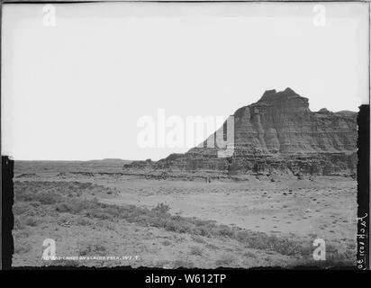 Bad Lands sur Noir's Fork, Uinta County, Wyoming Banque D'Images