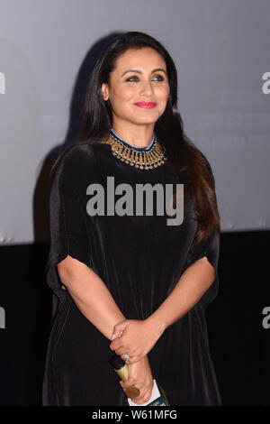 L'actrice indienne Rani Mukerji assiste à une conférence de presse pour nouveau film 'Hichki" à Shanghai, Chine, le 9 octobre 2018. Banque D'Images