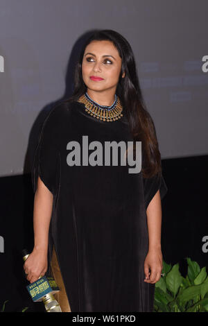 L'actrice indienne Rani Mukerji assiste à une conférence de presse pour nouveau film 'Hichki" à Shanghai, Chine, le 9 octobre 2018. Banque D'Images