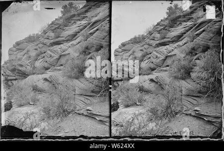 Lits de grès, 3-LACS CANYON, Kanab, Utah ; notes générales : photographié par William Bell dans le cadre de l'enquête 1872 Wheeler. Banque D'Images