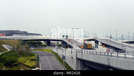 Vue sur la mer de pont, le pont Hong Kong-Zhuhai-Macao en Chine du Sud, 24 octobre 2018. Le pont Hong Kong-Zhuhai-Macao, Banque D'Images