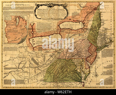 Guerre d'Indépendance américaine, 1750-1786 042 cartes Une carte générale du milieu les colonies britanniques d'Amérique latine 12 reconstruire et réparer Banque D'Images