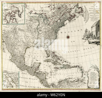 L'ère de la guerre d'Indépendance américaine 157 Cartes 1750-1786 une nouvelle et bonne carte de l'Amérique du Nord avec l'ouest des îles de l'Inde d'après le dernier traité de reconstruire et réparer Banque D'Images