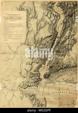 Guerre d'Indépendance américaine, 1750-1786 272 cartes un croquis de l'exploitation de la flotte de Sa Majesté et de l'armée sous le commandement du Vice-amiral la Rt Hble reconstruire et réparer Banque D'Images