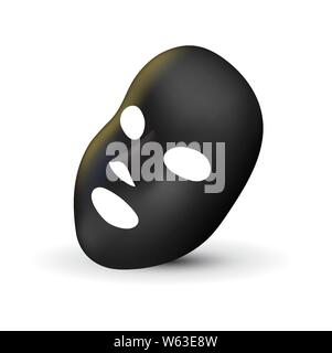 Masque noir sur fond blanc. Trousse de cosmétiques. Design vectoriel pour masque facial pour votre conception Illustration de Vecteur