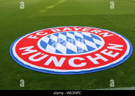 Munich, Allemagne. 30 juillet, 2019. Munich, Allemagne Le 30 juillet 2019 : Audi Cup - 2019 - Real Madrid. Logo Tottenham Hotspur Bayern de Munich, Feature/symbole/Symbolfoto ///Détail caractéristique dans le monde d'utilisation| Crédit : afp/Alamy Live News Banque D'Images