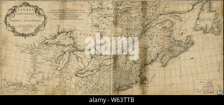 Guerre d'Indépendance américaine, 1750-1786 357 Cartes Canada Louisiane et terres angloises par le Sr d'Anville MDCCLV reconstruire et réparer Banque D'Images