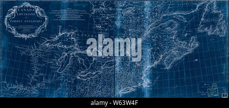Guerre d'Indépendance américaine, 1750-1786 359 Cartes Canada Louisiane et terres angloises par le Sr d'Anville MDCCLV reconstruire et réparer inversé Banque D'Images