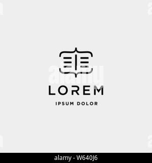 Le livre de code template design logo apprendre ordinateur Illustration de Vecteur