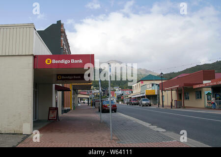 Queenstown, la Tasmanie : 03 avril, 2019 : Banque Bendigo situé sur Orr Street - est le cinquième plus grande banque de détail. Banque D'Images