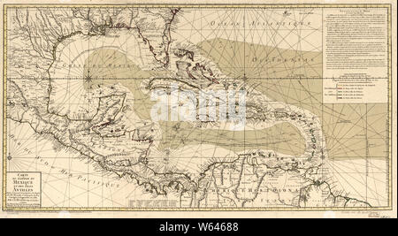 Guerre d'Indépendance américaine, 1750-1786 439 Cartes Carte du Golphe du Mexique et des isles Antilles reduite de la grande carte angloise de Popple 1 reconstruire et réparer Banque D'Images