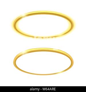 Anneau d'ange. Vector, nimbus brillant saint saint halo illustration, ciel angeles élément cercle Illustration de Vecteur