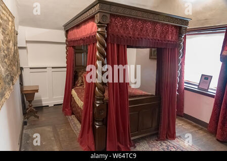 La chambre d'Anne Lister Shibden Hall. Banque D'Images