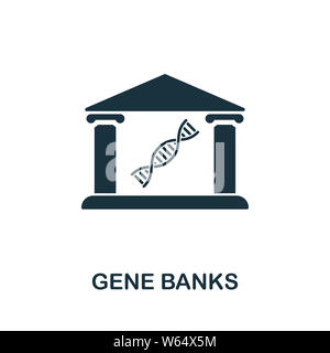 Symbole d'icône de banque de gènes. Signe créatif de la collection d'icônes scientifiques. Icône de banque de gènes remplie et plate pour ordinateur et mobile Banque D'Images