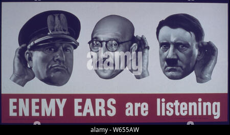 Les oreilles de l'ennemi sont à l'écoute Banque D'Images