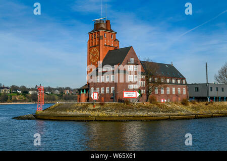 Seemannshoeft Lotsenhaus, Elbe, Hambourg Banque D'Images