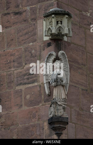 La figure d'un ange, maison de Nassau, Nuremberg, Franconia, centre-ville, de la Franconie, Bavière, Allemagne Banque D'Images