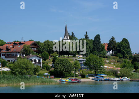 Gstadt, juillet, le lac de Chiemsee, en Bavière, Allemagne Banque D'Images