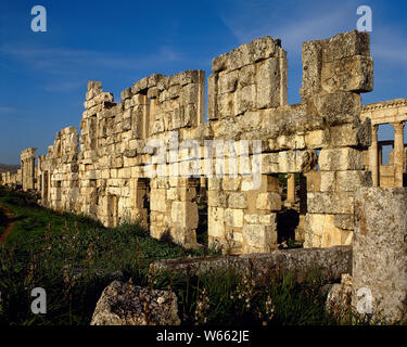 La Syrie. Apamée. Reste des maisons près de la colonnade street. (Photo prise avant la guerre civile). Banque D'Images