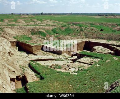La Syrie. Mari. Vestiges de l'ancienne ville fondée en 2900 BC. (Photo prise avant la guerre civile en Syrie). Banque D'Images