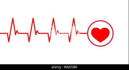 La cardiographie de l'heartbeat graphique simple isolé sur blanc illustration vecteur EPS10 Illustration de Vecteur