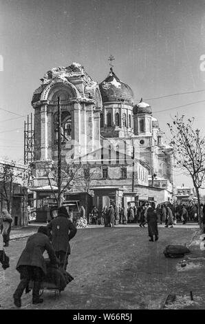 Détruit ville de Rostow à fleuve Don pendant l'occupation allemande par Armay dans Worldwar 2 en hiver 1942/1943 Banque D'Images