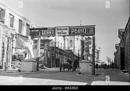 Détruit ville de Rostow à fleuve Don pendant l'occupation allemande par Armay dans Worldwar 2 en hiver 1942/1943 Banque D'Images