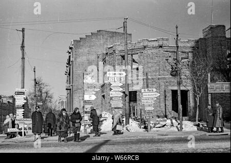 Détruit ville de Rostow à fleuve Don pendant l'occupation allemande par Armay dans Worldwar 2 en hiver 1942/1943 Banque D'Images