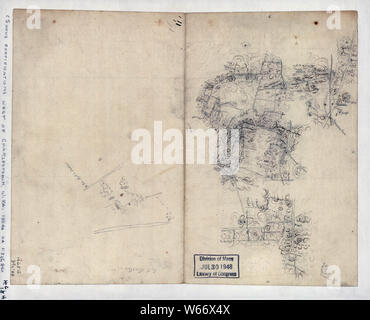 Cartes de la guerre civile 2233 Croquis de la région à l'ouest de la Virginie de l'ouest de Charlestown reconstruire et réparer les fortifications montrant Banque D'Images