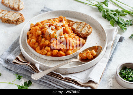 Chana masala indien curry de pois chiches ou close up Banque D'Images